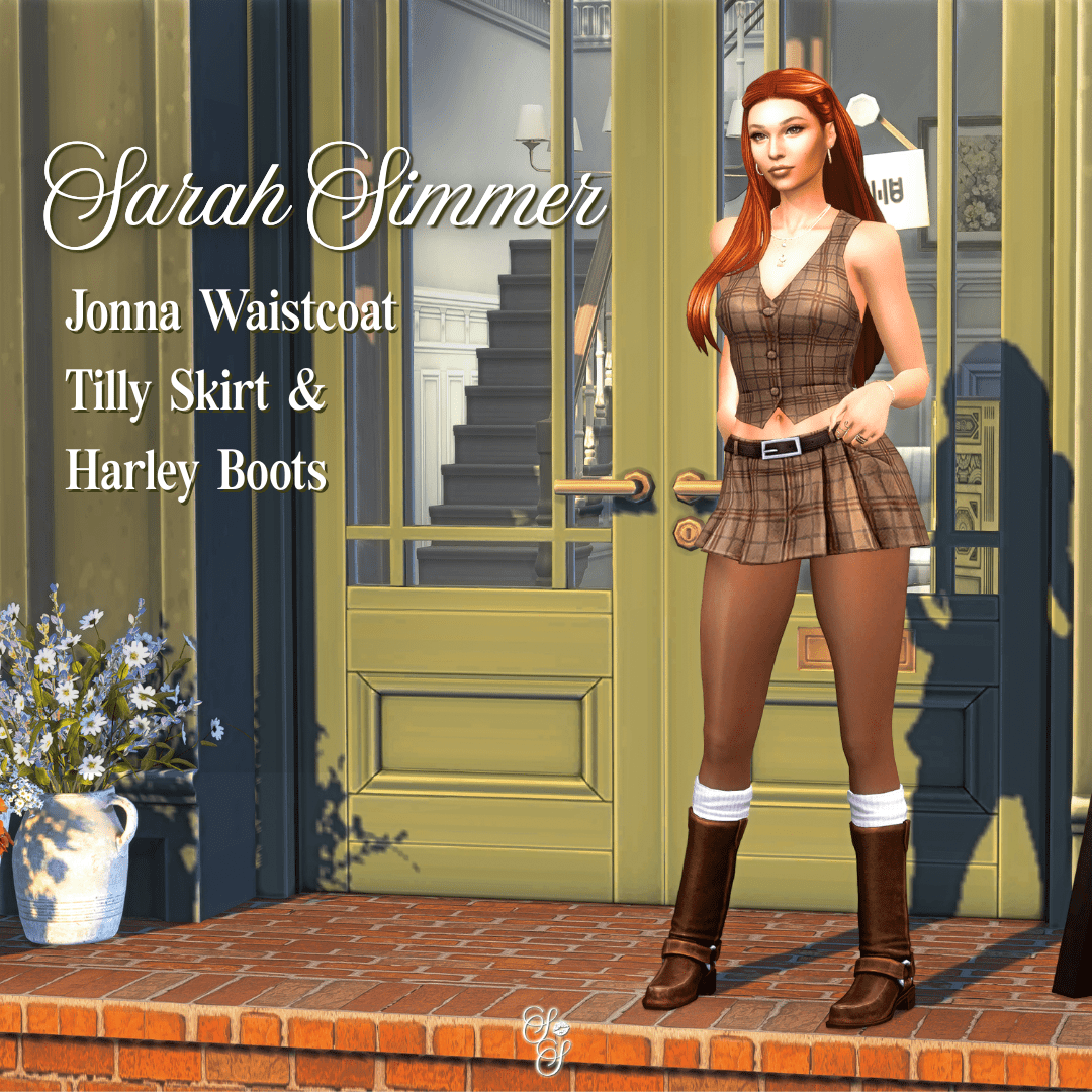 Serving flirty academia energy with a mocha plaid twist; Sarah’s outfit is preppy, powerful, and ready to romanticize every rainy day.