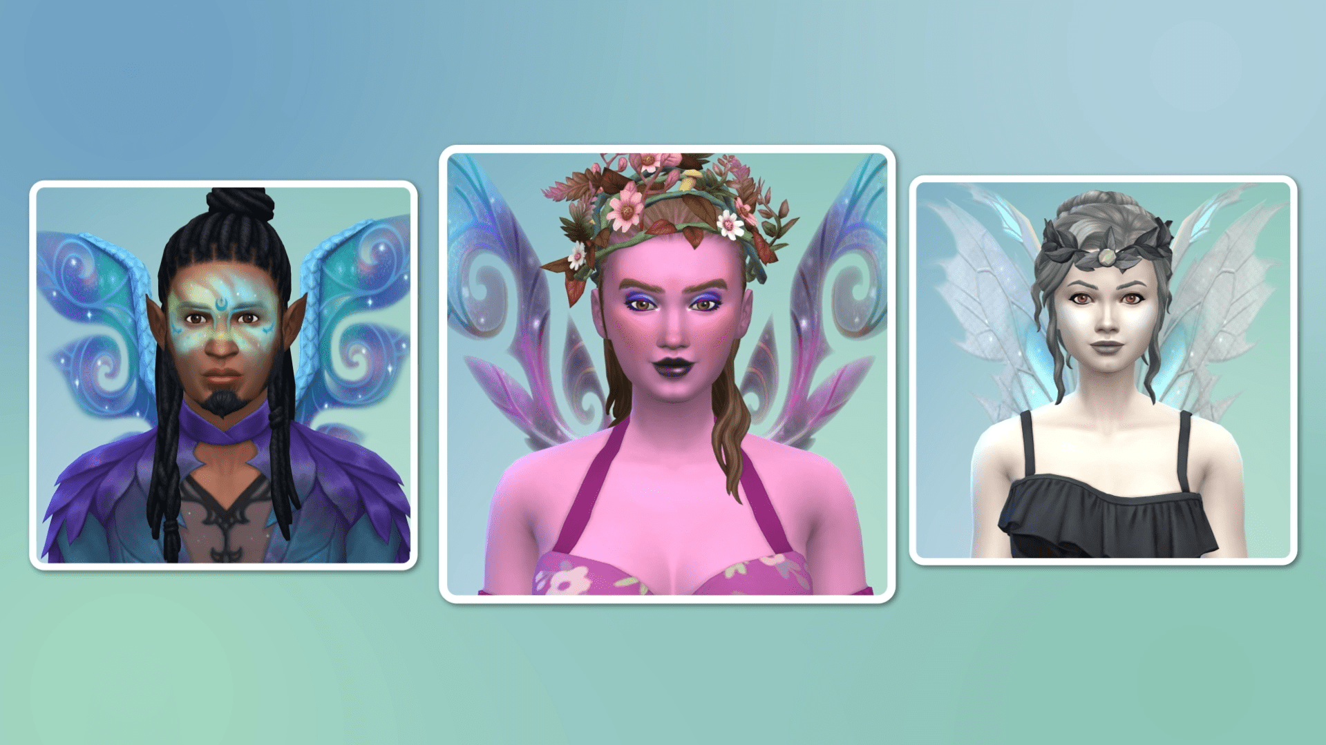Your fairy form, your aesthetic! 🌸✨ Customize wings, makeup, face paint, and accessories to bring your magical Sims to life.