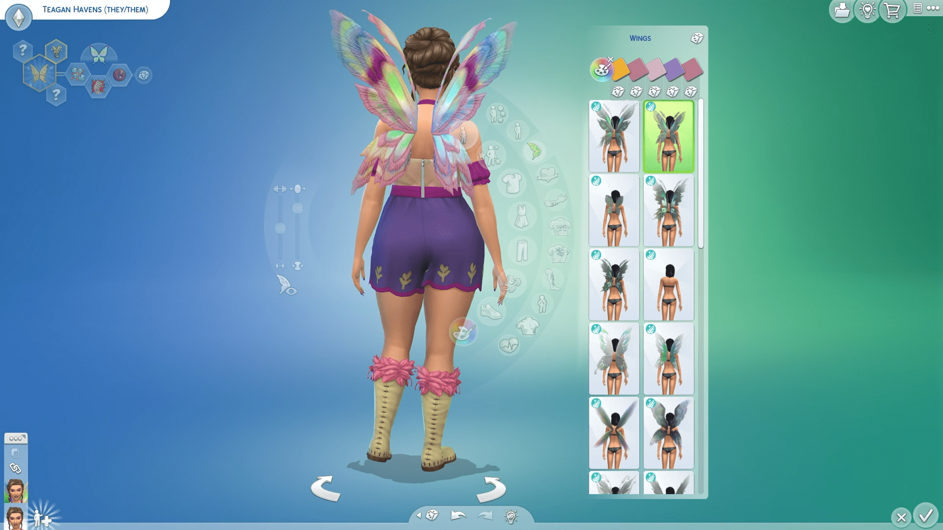 Choose your wings 🦋✨ With dozens of shapes and color styles, fairies in The Sims 4: Enchanted by Nature can fully express their vibe, whimsical, elegant, or downright chaotic.